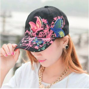 Sunvit Womens Baseball Caps- Women Ladies Butterfly Baseball Cap Hat Sun Hats